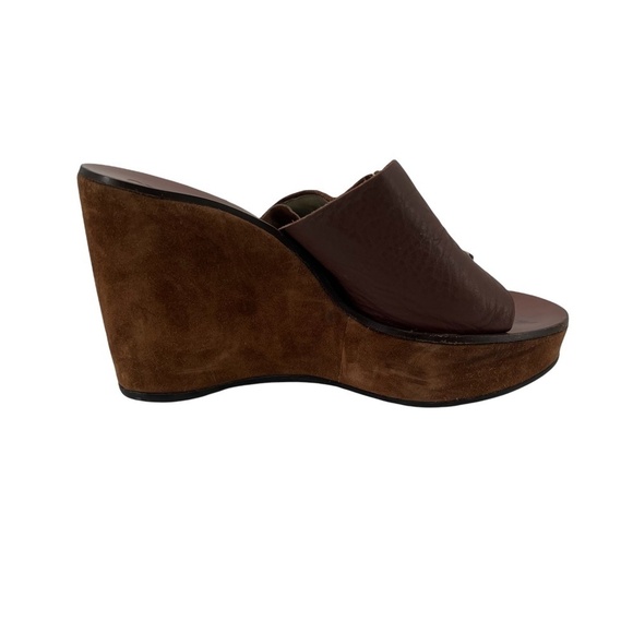 MIU MIU Cork Brown Wedge Platform Sandals Size 39 1/2 Women’s - Picture 4 of 14